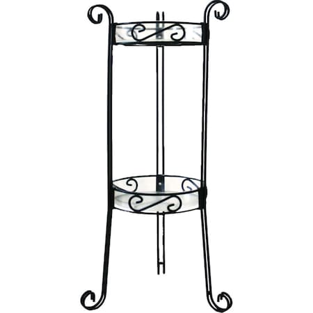 Pipers Pit 2 Tier Plant Stand with Trays - Black PI2771515